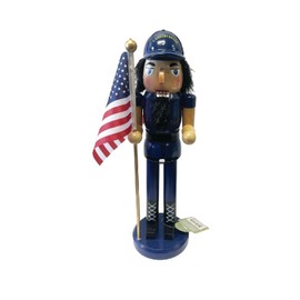 14" Patriotic Coast Guard with American Flag Christmas Nutcracker