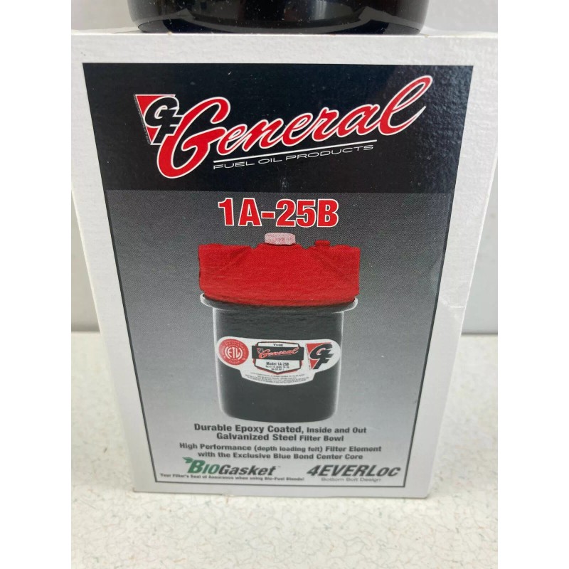 General Filters Fuel Oil Filter w/10-micron Wool Felt. Model #1A-25B.