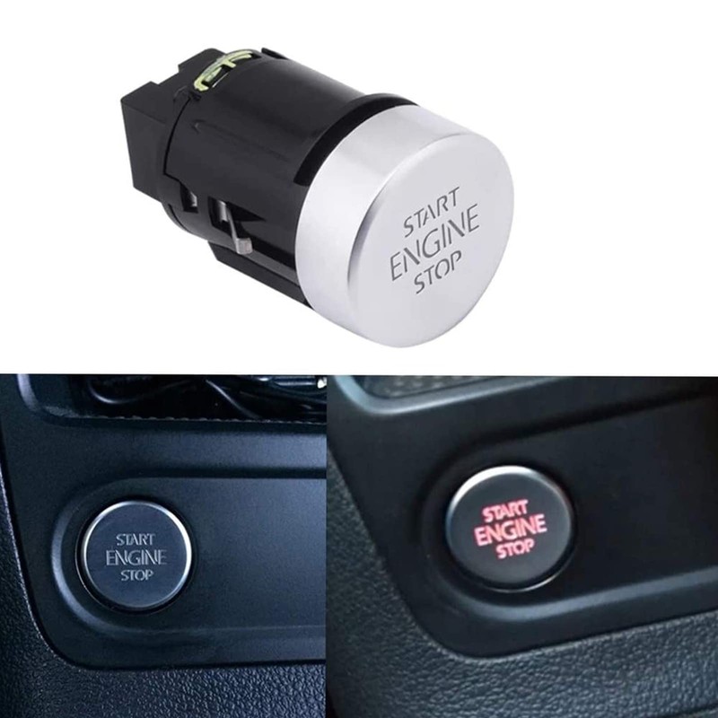 Akozon Engine Start Stop Button, Round Car Engine Start Stop