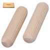 SKIR'CO (100 pcs) Wooden Dowels 8 x 28 mm, Grooved