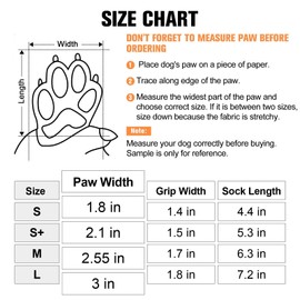 BEAUTYZOO Non Slip Dog Socks for Small Medium Large Dogs, Grip Dog Paw Protector for Hard Wood Floor Senior Old Dogs,Injury Protection to Prevent Licking 2 Pairs Socks Anti Twist for Hot/Cold Pavement