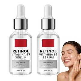 Sérum facial diario con retinol, sérum faciales hidratantes con vitamina B3, sérums para el cuidado de la piel de rápida absorción y no grasos, sérums iluminadores para todo tipo de piel. (2PCS)