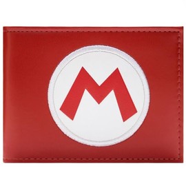 Mario Party Classic Retro Plumbing Outfit Wallet Bi-Fold ID & Card Holder, Red