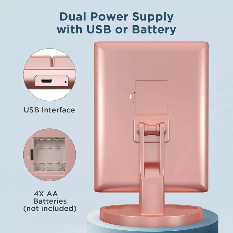 Espejo Maquillaje Luz Tríptica Aumento 3x/2x/10x Buen Regalo