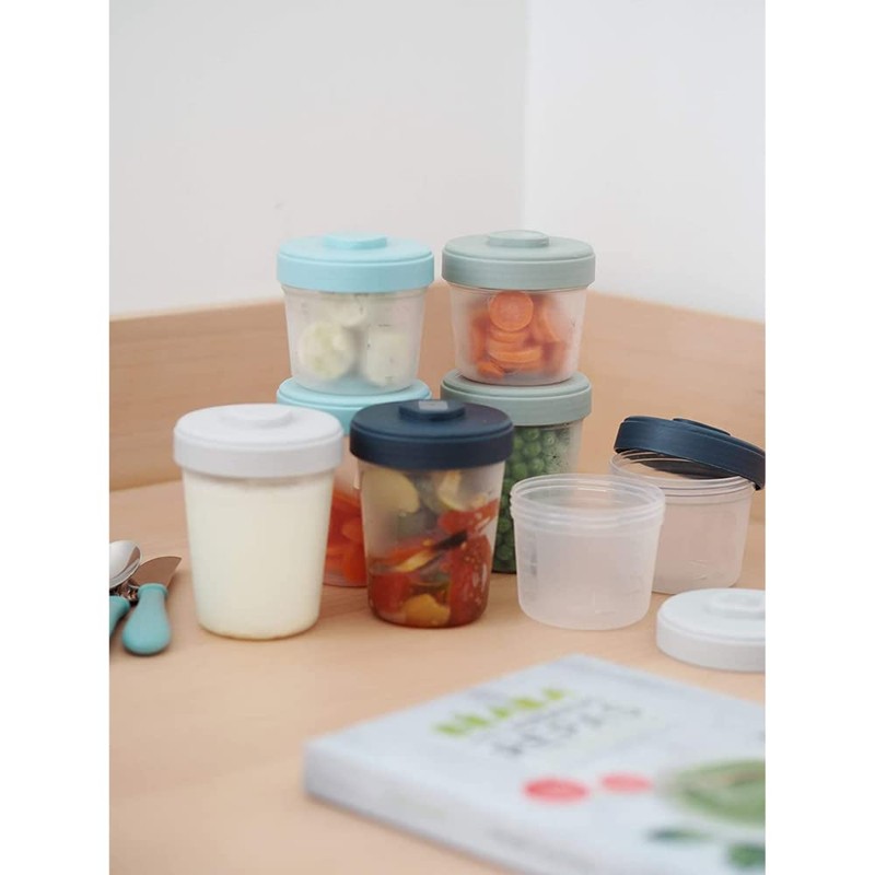 BÉABA, Set of 8 Storage Containers, Clip, Stackable Containers, 100%
