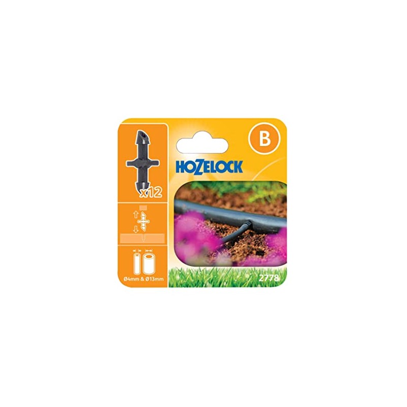 Hozelock Straight Connectors 4mm (12 pack), Black