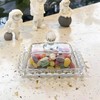 Beaded Glass Butter Dish wiht Lid, Classic Covered 2-Piece ,Clear