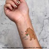 Azeeda 4 x 'Bär mit Blumen' Temporäre Tattoos - Wasserfest,