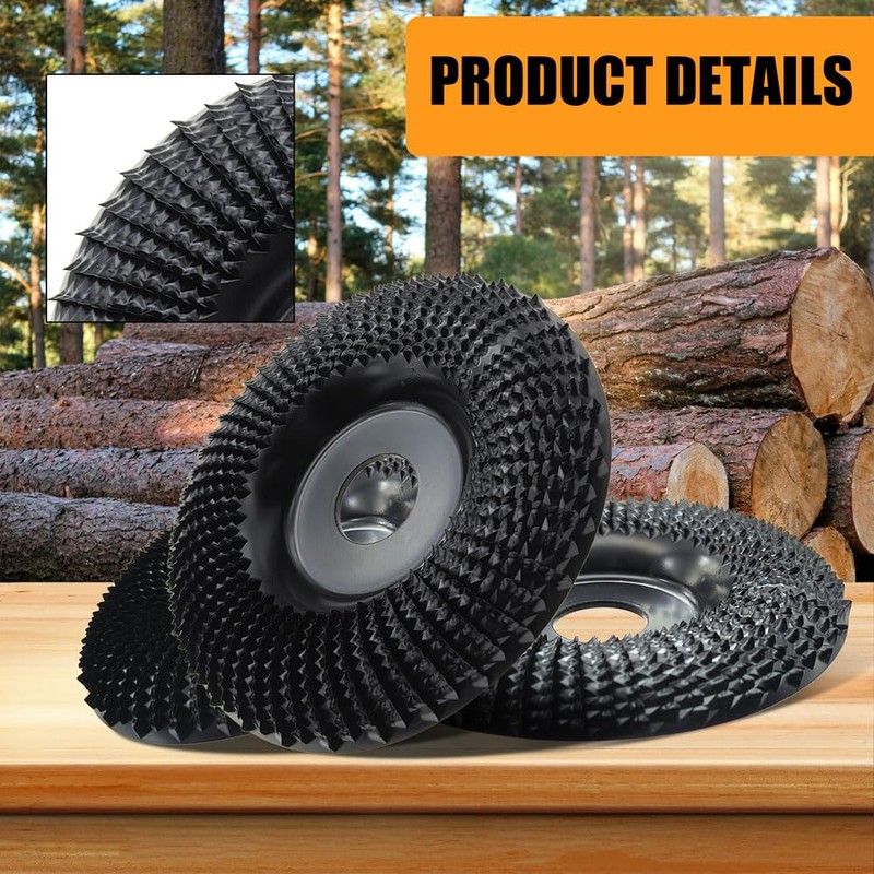 3-Pack Wood Carving Disc 4.5 Inch Wood Shaping Wheel Titanium