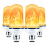 Yewclls LED Flame Effect Light Bulb, 4 Modes E26 Base Fire Light Bulbs with Gravity Sensor, Flickering Light Bulb for Indoor / Outdoor / Home / Christmas Decoration (4 Pack)