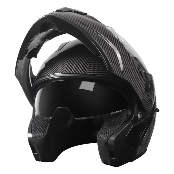 SPARK DOT Approved Modular Flip-Up Dual Visor Motorcycle Full Face