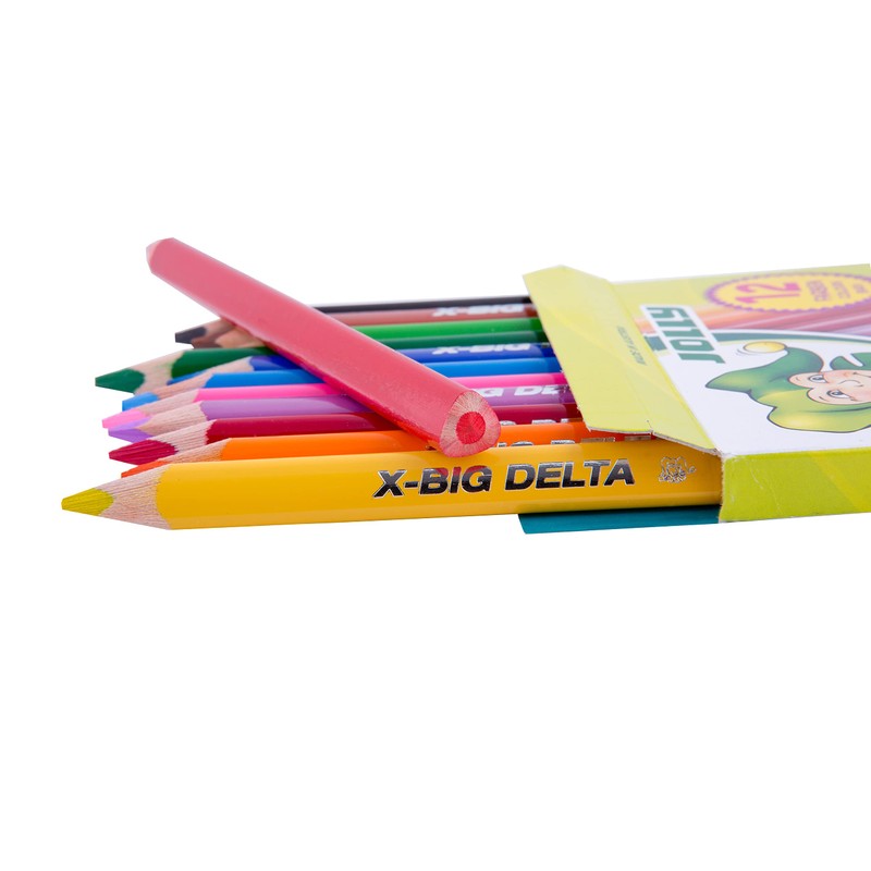 JOLLY X-BIG Delta Colouring pen, 12 Cardboard case, Bright Colours,