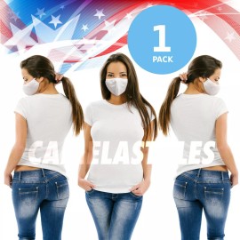 Camela Styles Unisex Face Mask Reusable Washable Cover White Masks Fashion Cloth Men Women USA