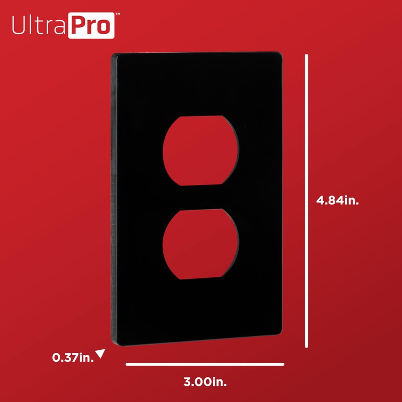 UltraPro Screwless Duplex Receptacle Wallplate, 1-Gang, Modern Snap-On Cover, Child-Safe,