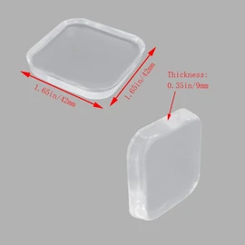 Dnyta 12Pcs Stopper Wall Protector, Clear Door Knob Wall Shield Cushion, Washable and Reusable Silicone Buffer Silent Anti-collision Pad for Bathroom Washroom, Refrigerator, Glass Door Handle, Square