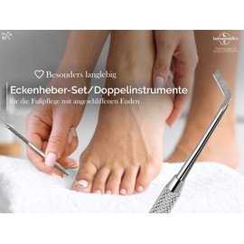 InstrumenteNrw Set of 5 Nail Corner Lifters Corner File Foot Care Instrument Nail Lifter for Toenails and Fingernails Professional Manicure Pedicure Set
