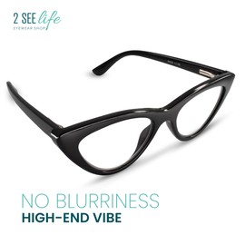 2SeeLife R-620 Lujosas gafas de lectura para mujer | Negro +1.5