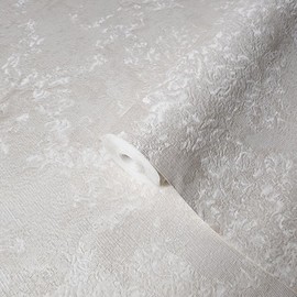 Zambaiti Parati Modern Distressed Plain Ivory Off White Faux Woven Fabric Textured Wallpaper 3D