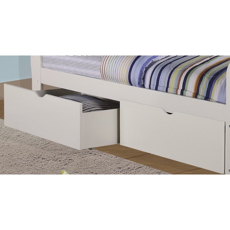 Bunk Bed Kingdom Trundle Bed, Twin, White