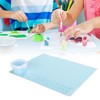 Silicone Painting Mat with Water Cup Washable Protruding Scale Line