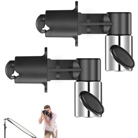Photography Clamp Adapter, Pack of 2 Mounting Accessories for Studio Lighting, Aluminium Hot Shoe, Folding Reflector Holder for Clamp Reflector or Mounting Speedlite Flash and Screen on Light Stand