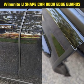Winunite 32.8ft (10m) Car Door Edge Guards Black – Self-Adhesive PVC, U-Shaped, Fits Most Vehicles, Fade-Resistant, Scratch- and Chip-Resistant – Reduces Dings in Parking Lots