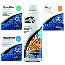 Ultimate Aquarium Treatment Bundle Pack - Metroplex, Kanaplex, Focus, Garlic Guard - All in One Aquarium Treatment