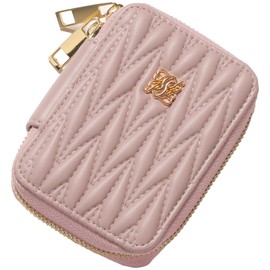 Alto Rose 333234 Key Case, 4 Stays in 2, Pouch Type, Smart Key, Simple, Plain, Key, Cute, Stylish, Double Smart Key, Card Case, Pink