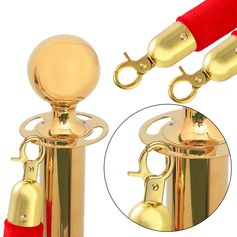 Okllen 4 Pack Red Velvet Stanchion Rope, 5 Feet Crowd