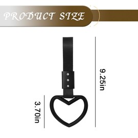 2PCS Rear Bumper Warning Ring Decor Black Heart Shaped Car Handle Straps Drift Charm for Car Bumper Warning Car Accessory Subway Bus Heart Handle for Car Interior Exterior Accessories Black Car Decor