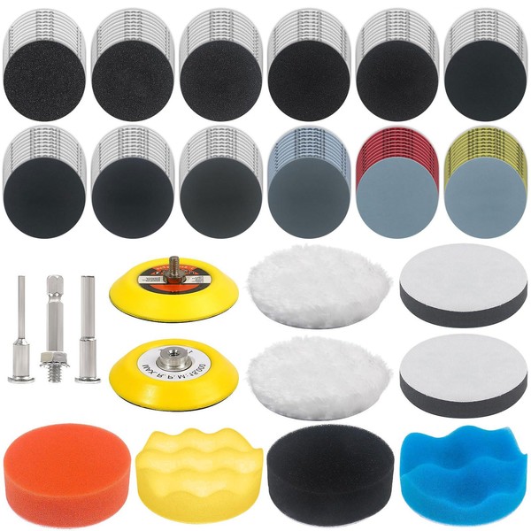 133PCS Sanding Discs Car Polishing Pads Kit for Drill -