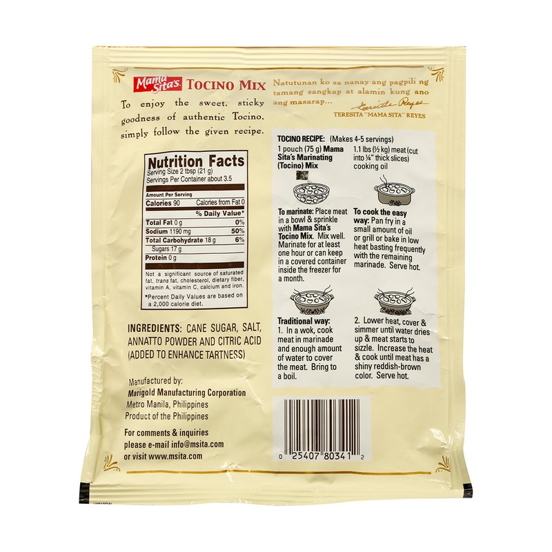 Mama Sitas Tocino Marinating Mix 75g