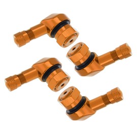 Windance 4pcs 90 Degree CNC Motorcycle Tire Valve Stems for Most Bike 10 mm to11.3 mm Tubeless Tires Easy Installation (Gold)