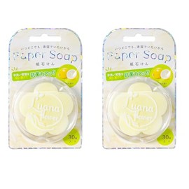 Q-FLA 824791 Paper Soap, Hand Wash, Lemon, Set of 2, Yellow