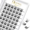 QUEWEL Cluster Lashes 72 Pcs Individual Lashes Wide Stem C/D