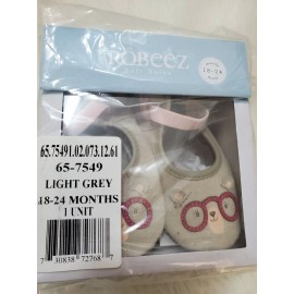 Robeez New Robeez soft soles 18/24 months light grey miss bear leather # NN-12