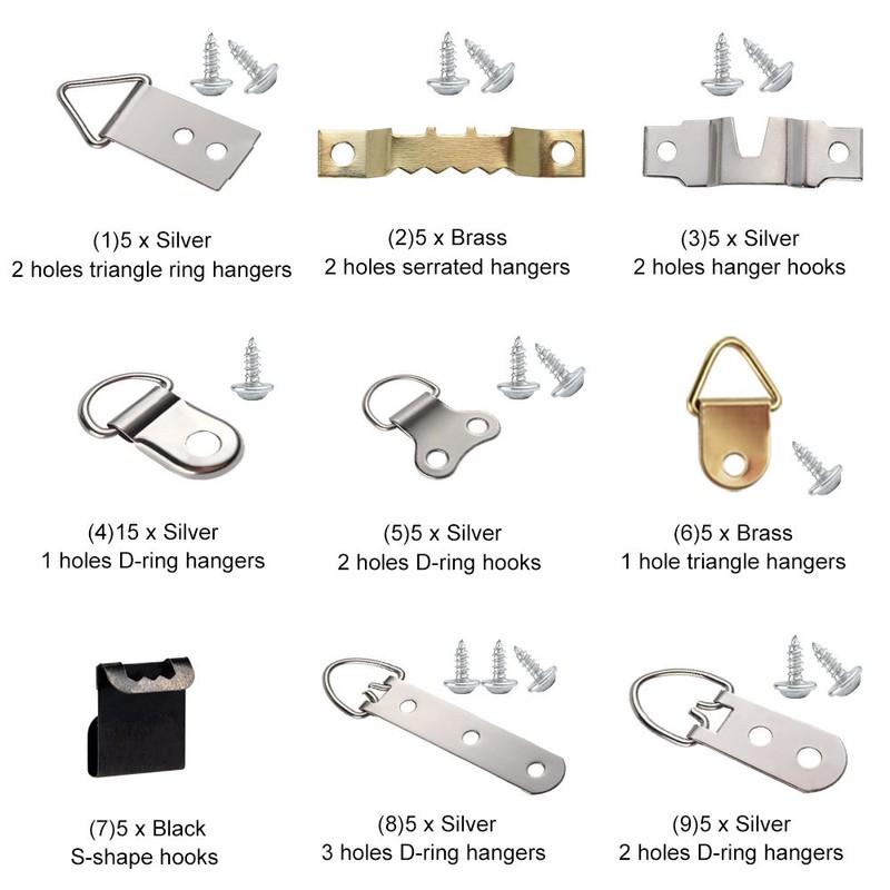 KUUQA 140 Pcs Picture Hangers Kit Photo Frame Hanging Hooks