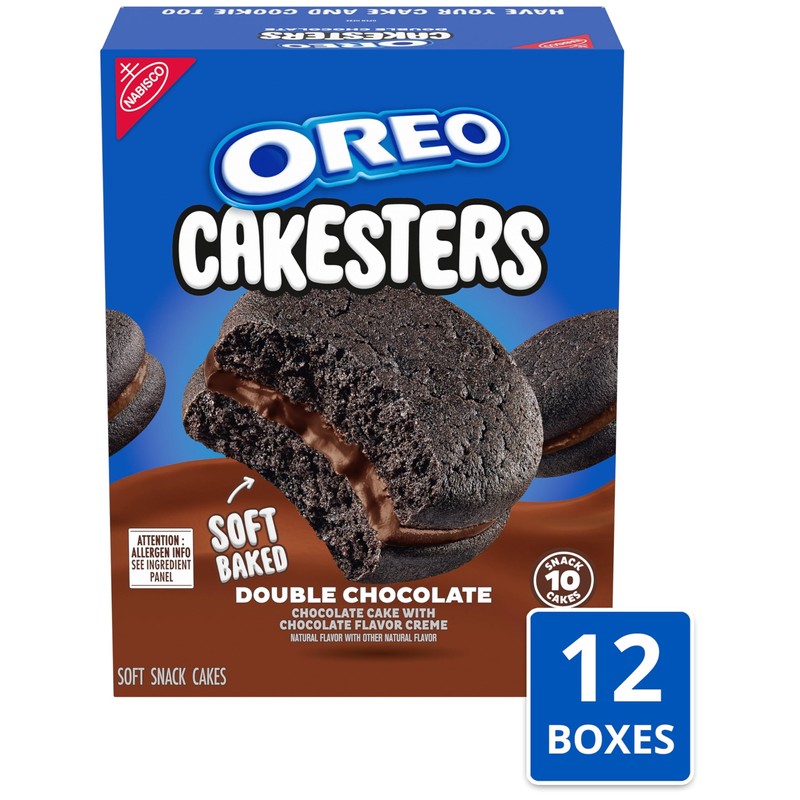 OREO Cakesters Double Chocolate Soft Snack Cakes, 12-5 Count Boxes