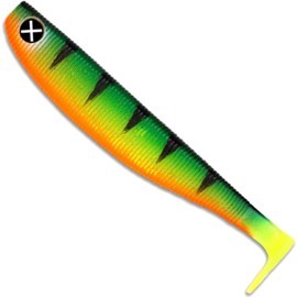 Monkey Lures Fat Lui - 9 cm, 11 cm, 14 cm, 18 cm, 23 cm - Big L Bait, Soft Bait, Pike Bait, Artificial Bait Fishing, Rubber Bait (Firetiger - Strong UV Active, 18 cm)