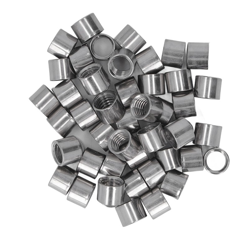 50Pcs M8 Female Thread Coupling Nut Rugged Stainless Steel Maintenance