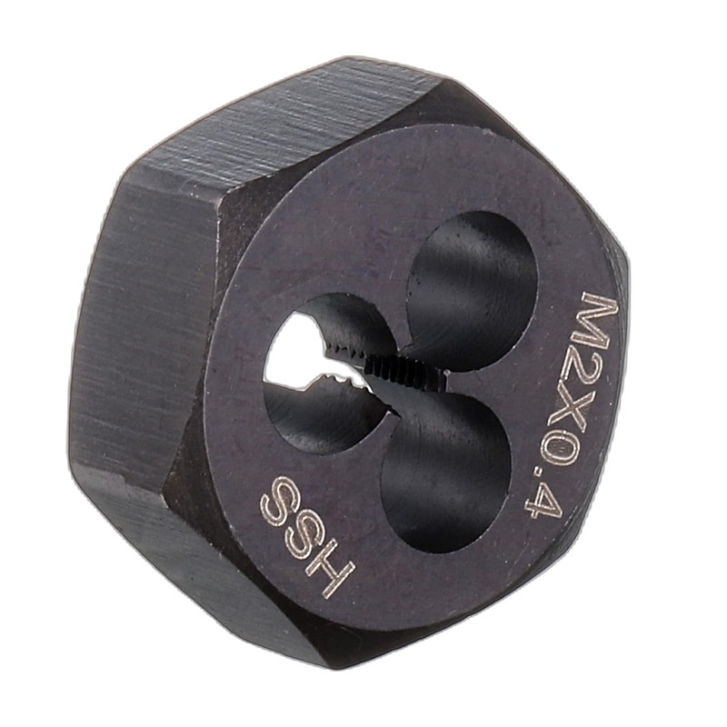 sourcing map Hex Threading Die M2 x 0.4 Metric Thread