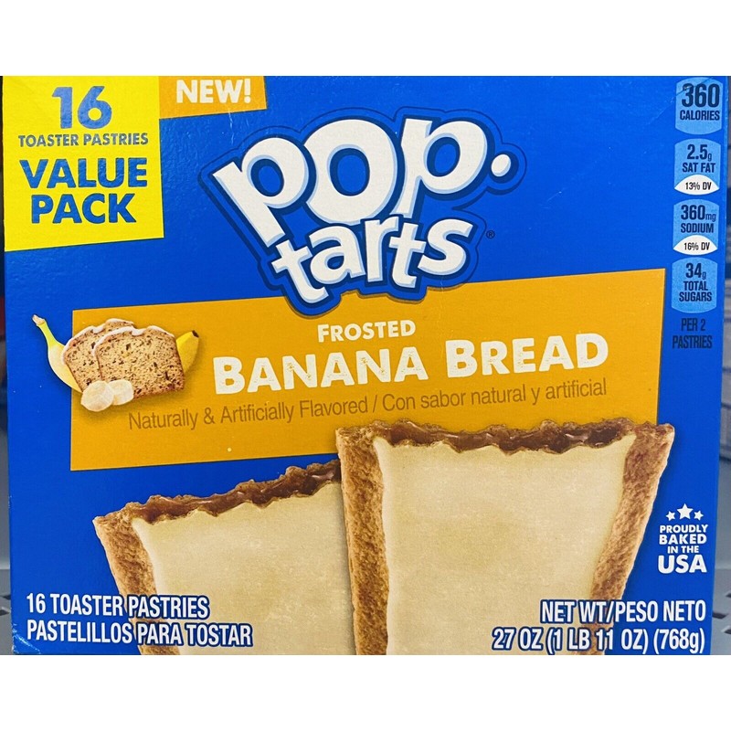 Kellogg's 2x Kellogg's Pop Tarts FROSTED BANANA BREAD Toaster Pastries