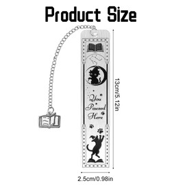 Cat Bookmark for Women, Zinc Alloy Funny Kitten Bookmarks with Book Pendent Cute Animals Book Marker Reading Accessories for Cat Lovers