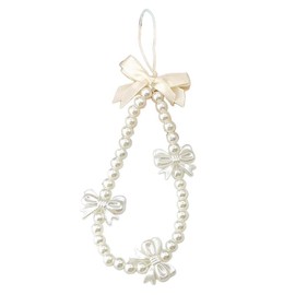 Hyclam Cute Phone Charm Strap Aesthetic Phone Chain Pearls Beads Phone Pendant Bowknot Phone Jewelry Gift for Women and Girls Cute Phone Accessory