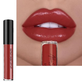 HANJILIAN 12 Colors Cream Texture Lipstick,Waterproof Creamy Lip Gloss,Non-Stick to Cup Non-Fading Long-Lasting Moisturizing Velvet Liquid,Hydrating Lip Natural Jelly Lipstick(09#,0.2Fl Oz/6ml)