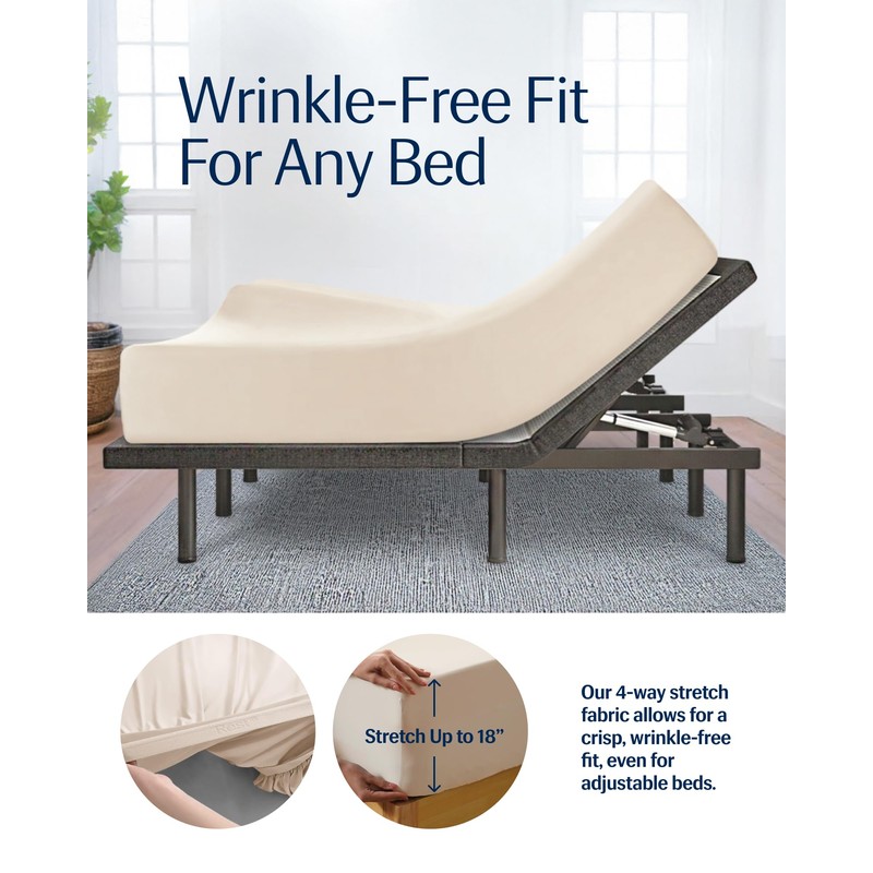 REST® Evercool®+ Starter Sheet Set, Full Size, Ivory, Breathable Bed