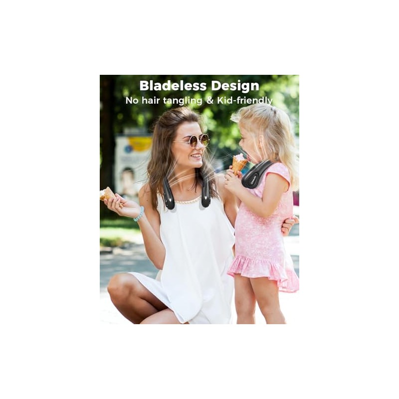 COMLIFE Portable Bladeless Neck Fan - Rechargeable Cooling Device