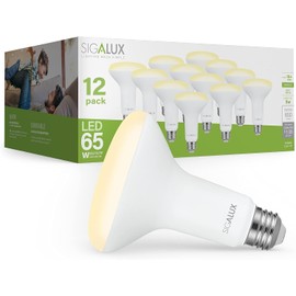 Sigalux LED Flood Lights Indoor, BR30 LED Bulb 65W Equivalent, Dimmable Recessed Light Bulbs 650LM 2700K Soft White Can Light Bulbs, E26 Base Bulged Light Bulbs UL Listed, Pack of 12