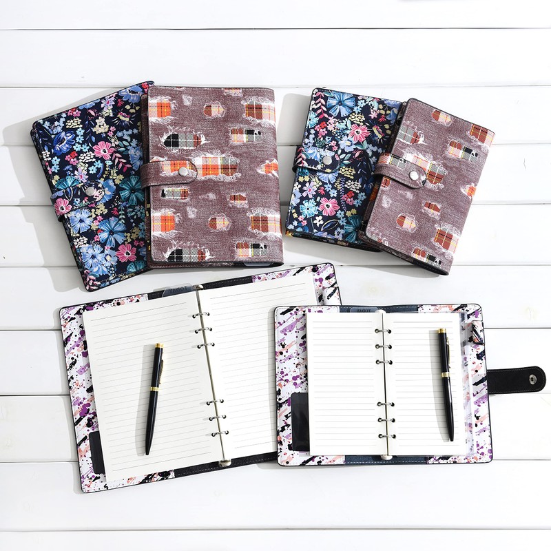 Wonderpool Spiral Leather Diary Ring Binder Refillable 6 Holes Binder