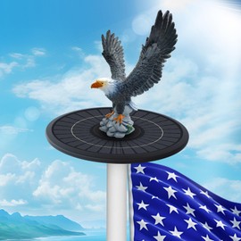 Gakigond Eagle Flag Pole Topper, Hand Painted Lifelike Flying Eagle Finial, Outdoor Waterproof Flag Pole Top Ornament for American Flagpole